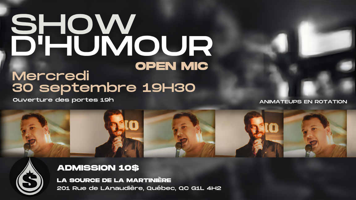 Soirée d'humour à la Source de la martinière