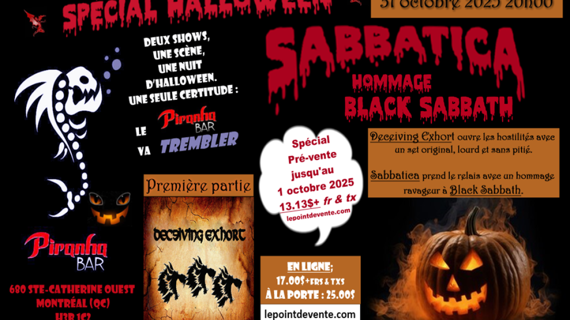 HALLOWEEN MÉTAL Sabbatica & Deceiving Exhort