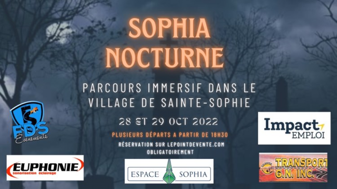Espace Sophia présente SOPHIA NOCTURNE AU VILLAGE 29 octobre 2022