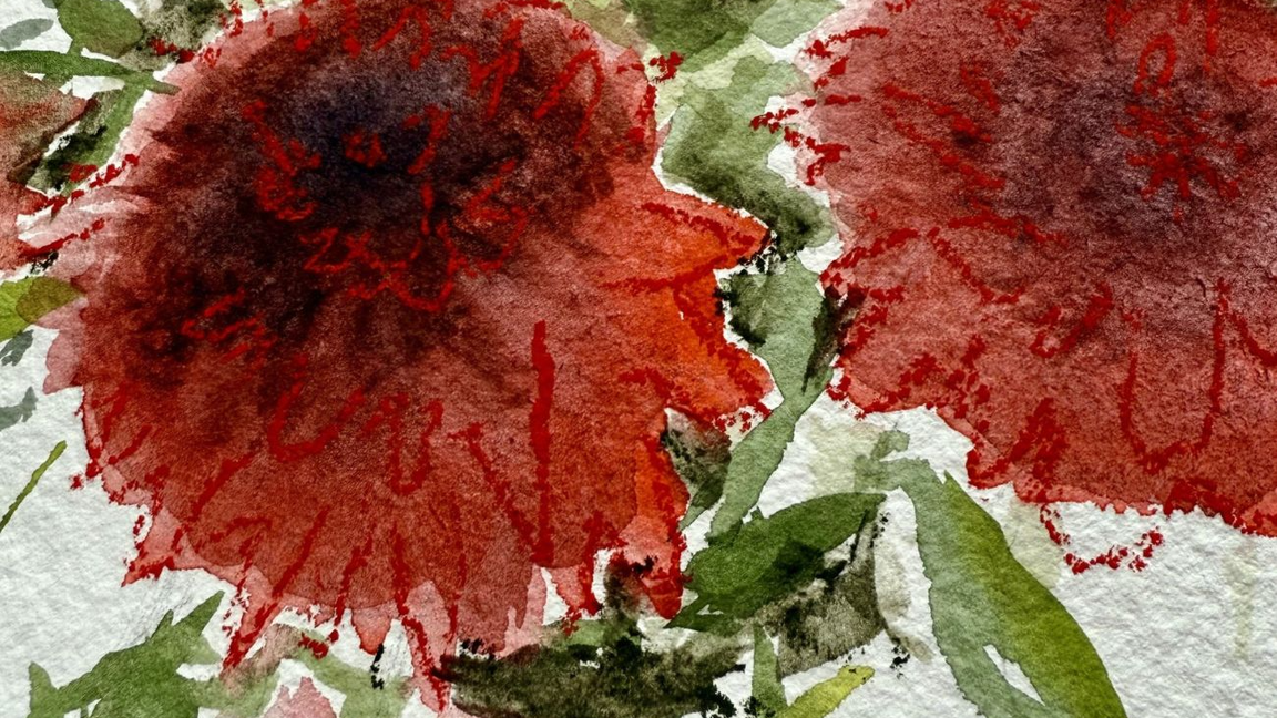 Atelier de pastel sec sur fond d’aquarelle – L’art floral