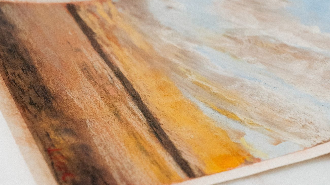 Atelier de pastel sec sur fond d’aquarelle / Le paysage