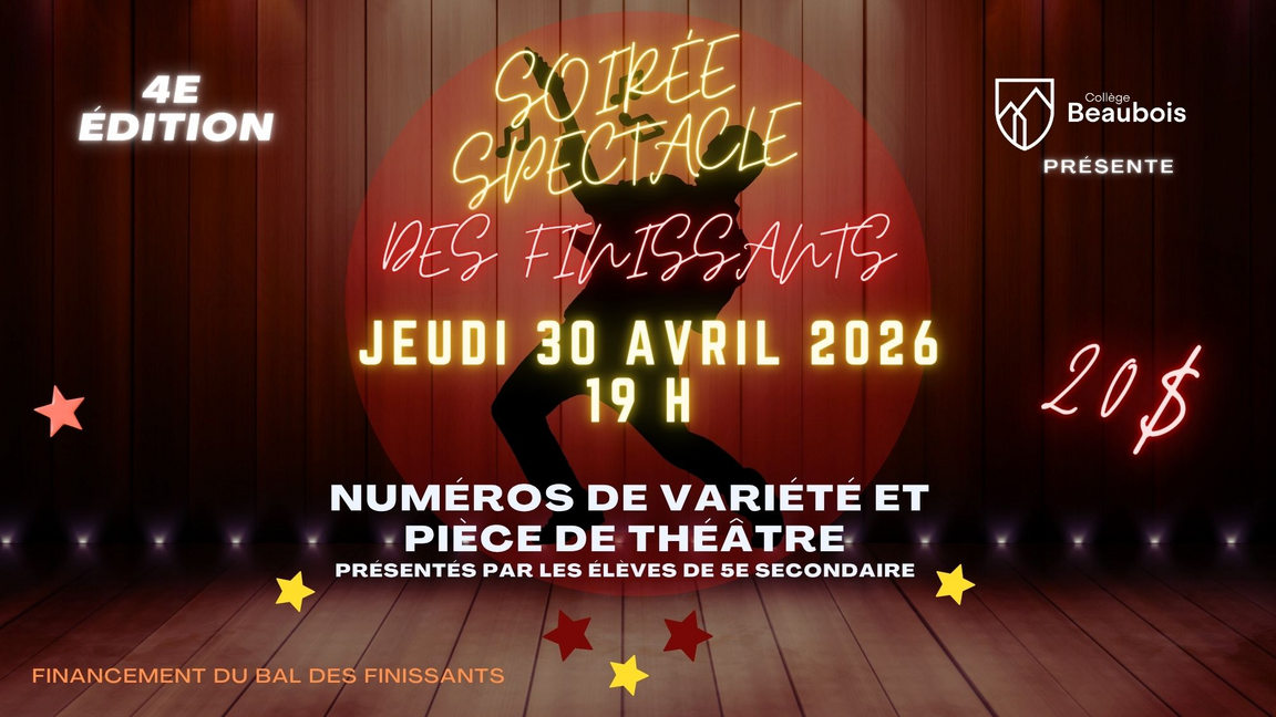Soirée spectacle au profit des finissants