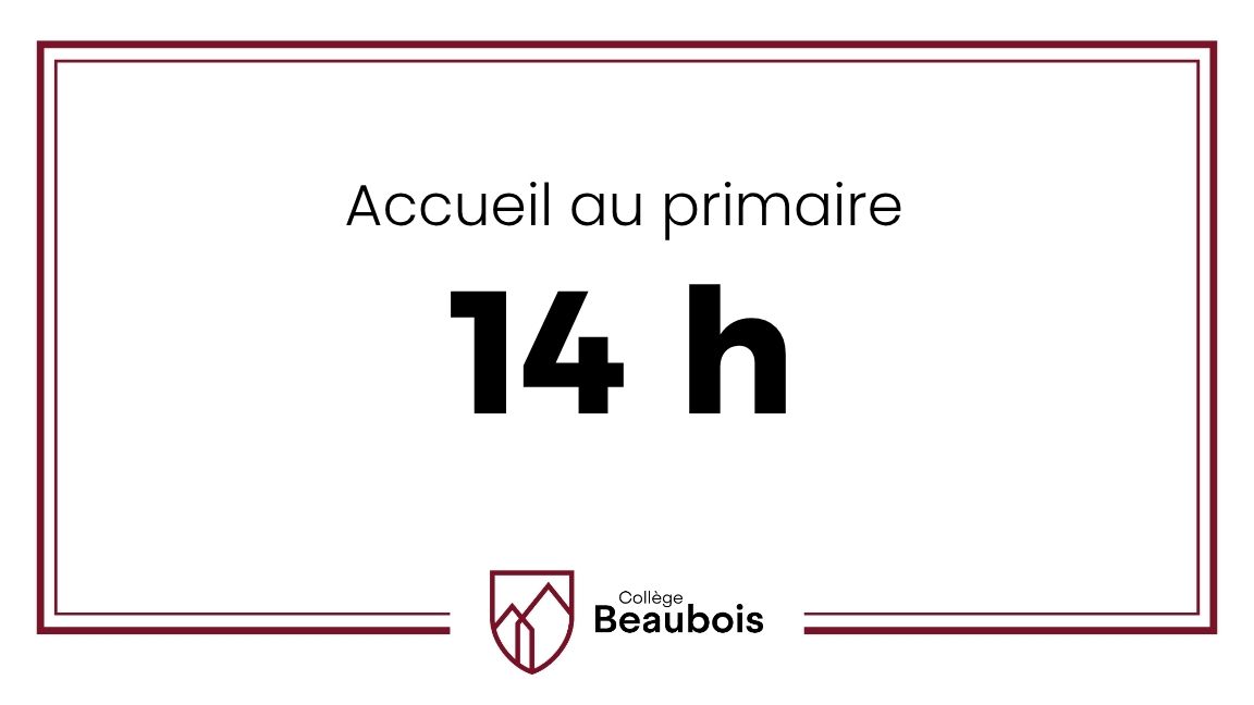 Accueil des nouveaux élèves au primaire et leurs parents - Visite de 14 h