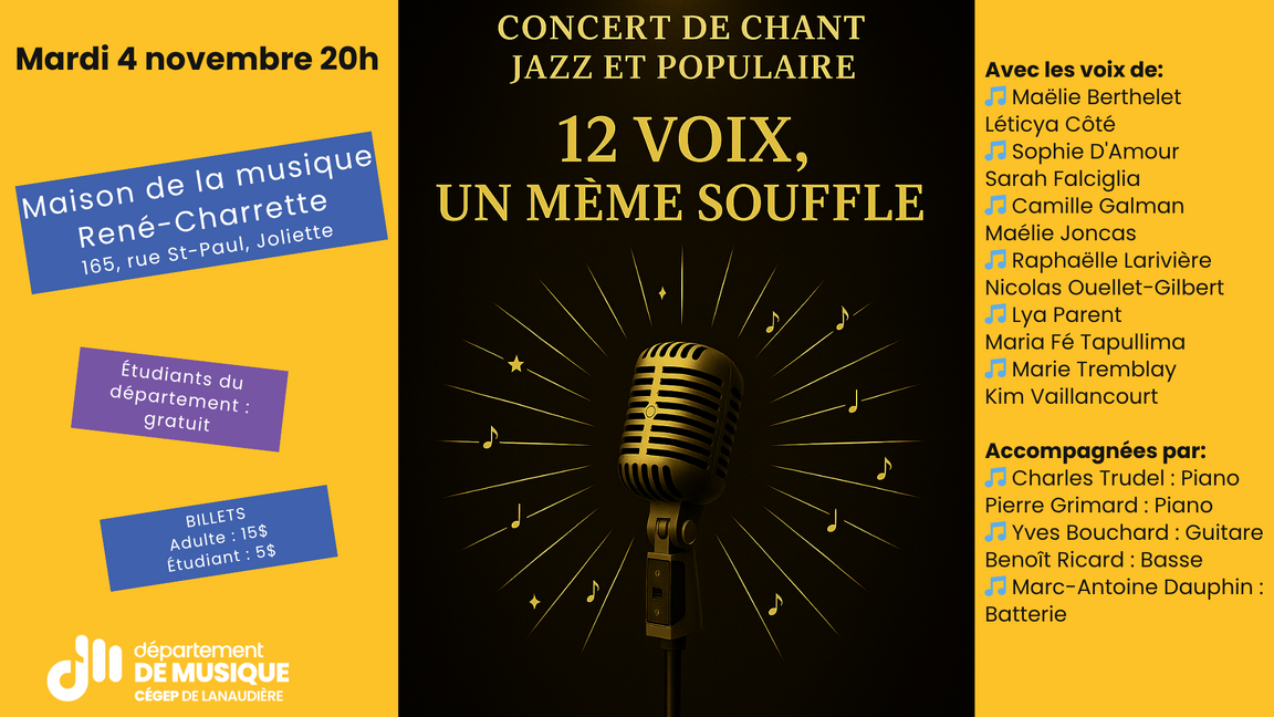 Concert de chant jazz-pop : “12 voix, un même souffle”