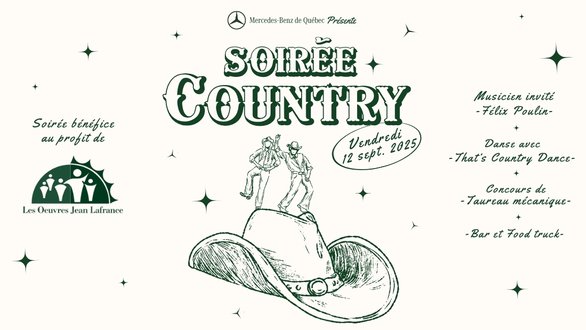 SOIRÉE COUNTRY | Au profit des Oeuvres Jean Lafrance