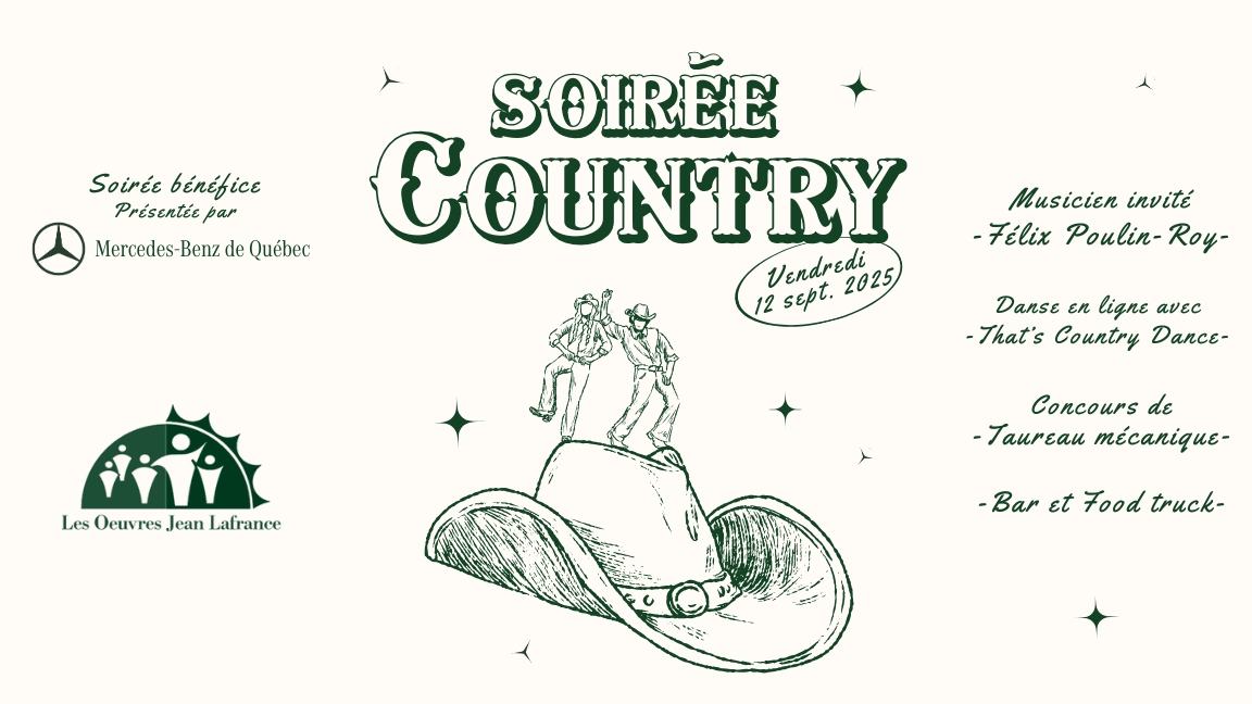 SOIRÉE COUNTRY | Au profit des Oeuvres Jean Lafrance