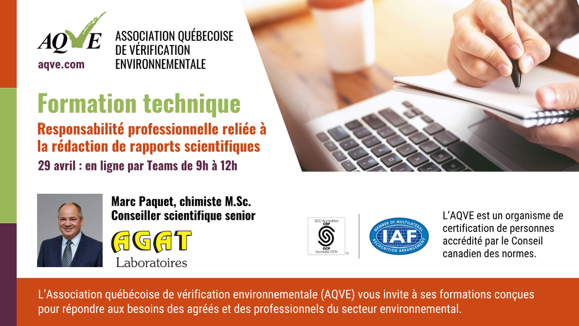 Responsabilité professionnelle reliée à la rédaction de rapports scientifiques