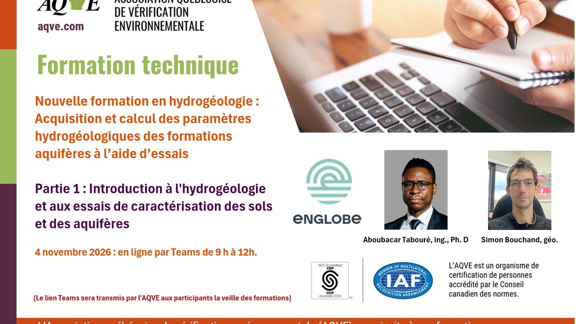 Nouvelle formation en hydrogéologie - Partie 1