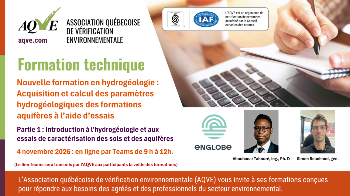 Nouvelle formation en hydrogéologie - Partie 1