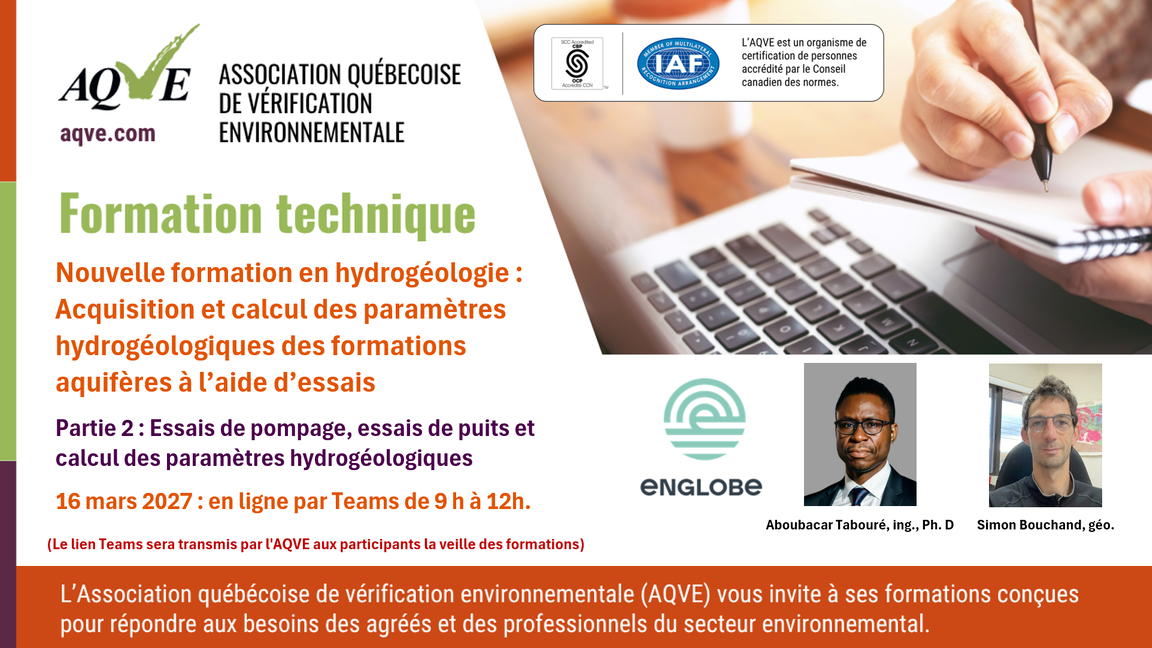 Nouvelle formation en hydrogéologie - Partie 2