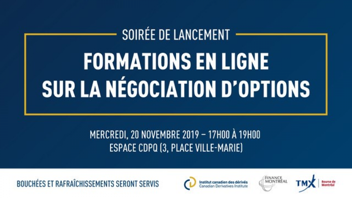 Soirée de lancement - Formations en ligne sur la négocation d'options