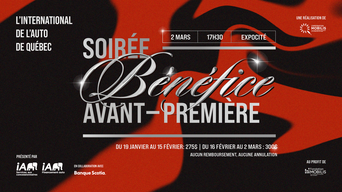 Soirée-Bénéfice Avant-Première de l'International de l'auto de Québec 2026