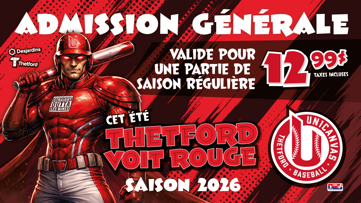 MATCH de L'UNICANVAS BASEBALL de THETFORD / SAISON 2026
