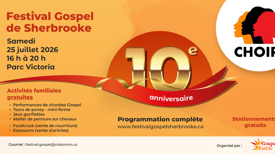 FESTIVAL GOSPEL DE SHERBROOKE - 10e ÉDITION ANNIVERSAIRE