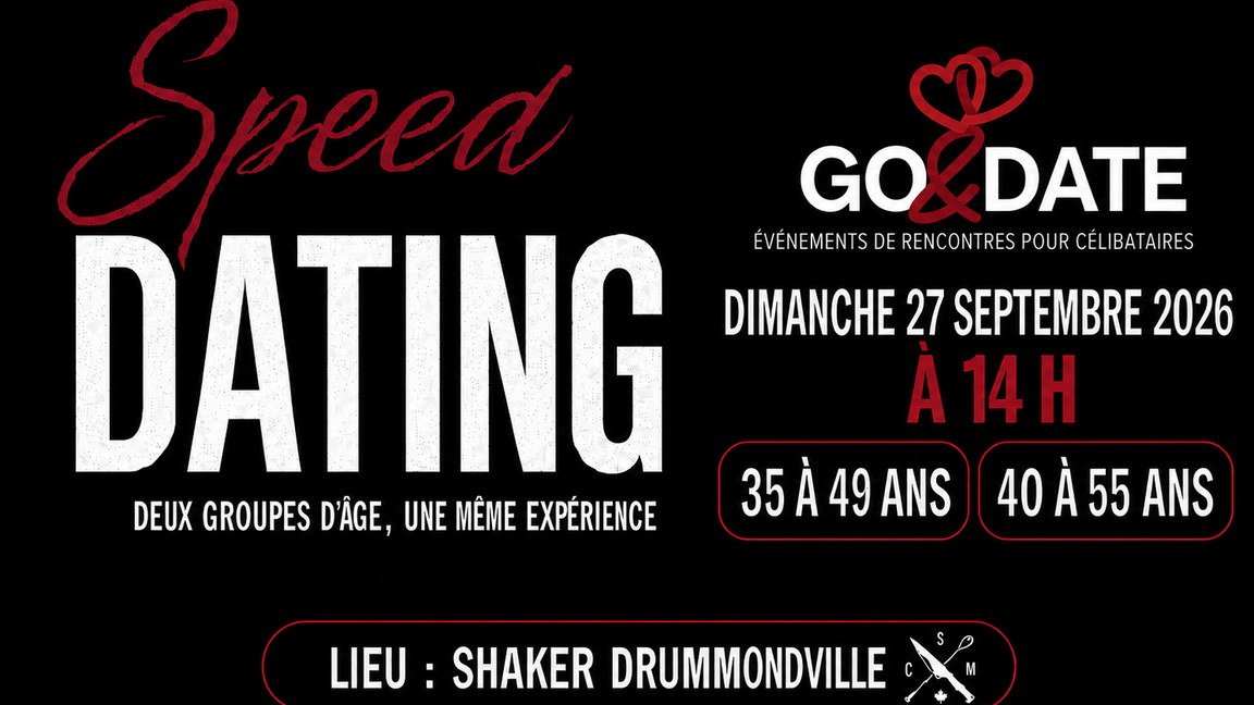 Speed Dating Go&Date – Drummondville | 35-49 ans et 40-55 ans