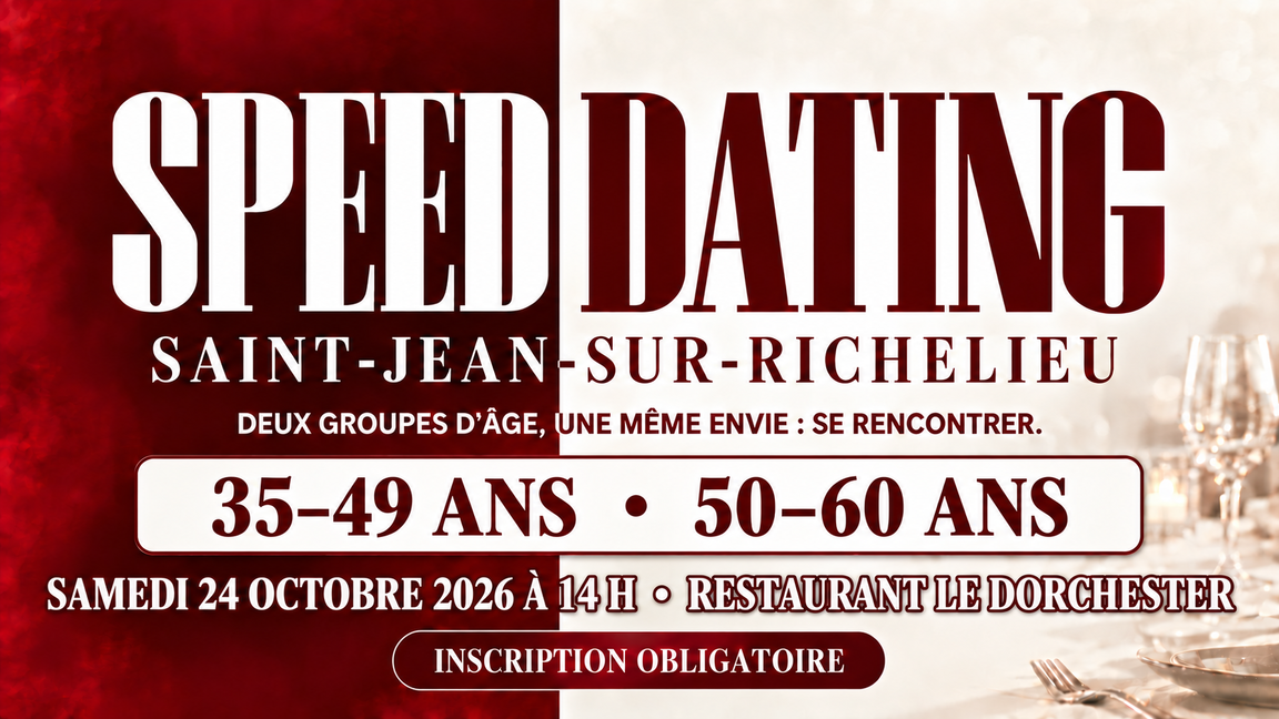 Speed Dating Go&Date – Saint-Jean-sur-Richelieu | 35–49 ans et 50–60 ans