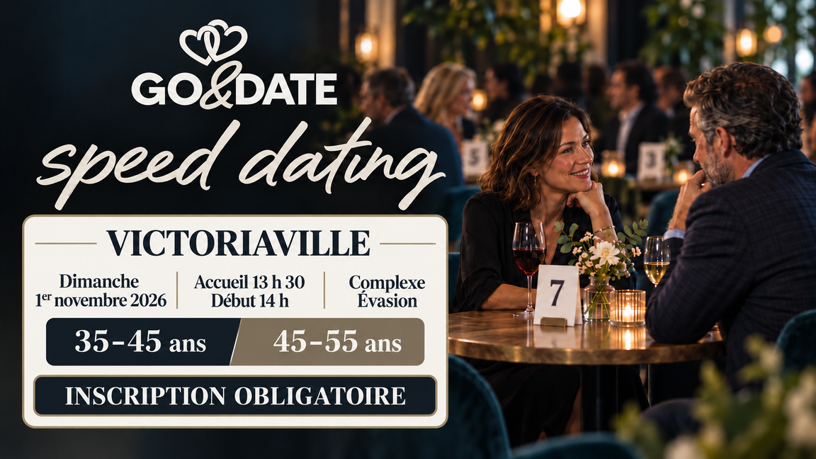Speed Dating Go&Date à Victoriaville | 35–45 ans et 45–55 ans