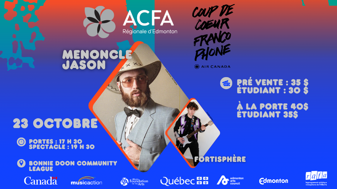 Festival Edmonton Chante-Coup de Coeur francophone avec Menoncle Jason