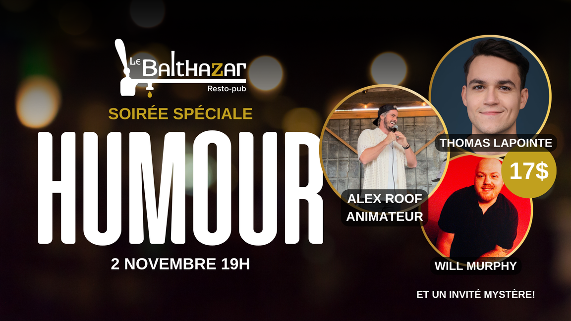 Soirée d'humour- 2 Novembre- BOISBRIAND
