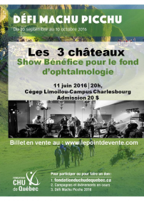 Show bénéfice,  Au profit de la fondtation du CHU de Québec et du Fond d'ophtalmologie