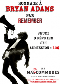 HOMMAGE À BRYAN ADAMS PAR REMEMBER