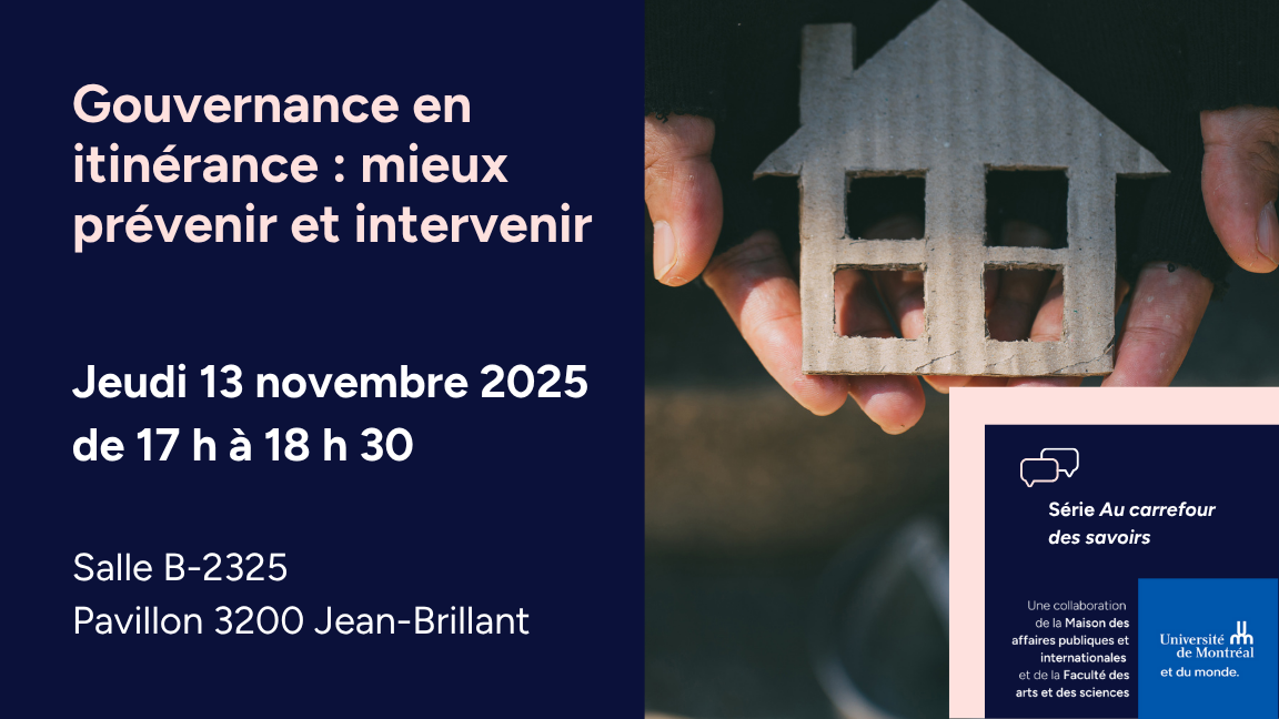 Gouvernance en itinérance : mieux prévenir et intervenir