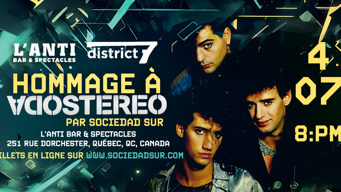 Soirée Latino - Hommage a SODA STEREO par SOCIEDAD SUR AU L'Anti Bar & Spectacles