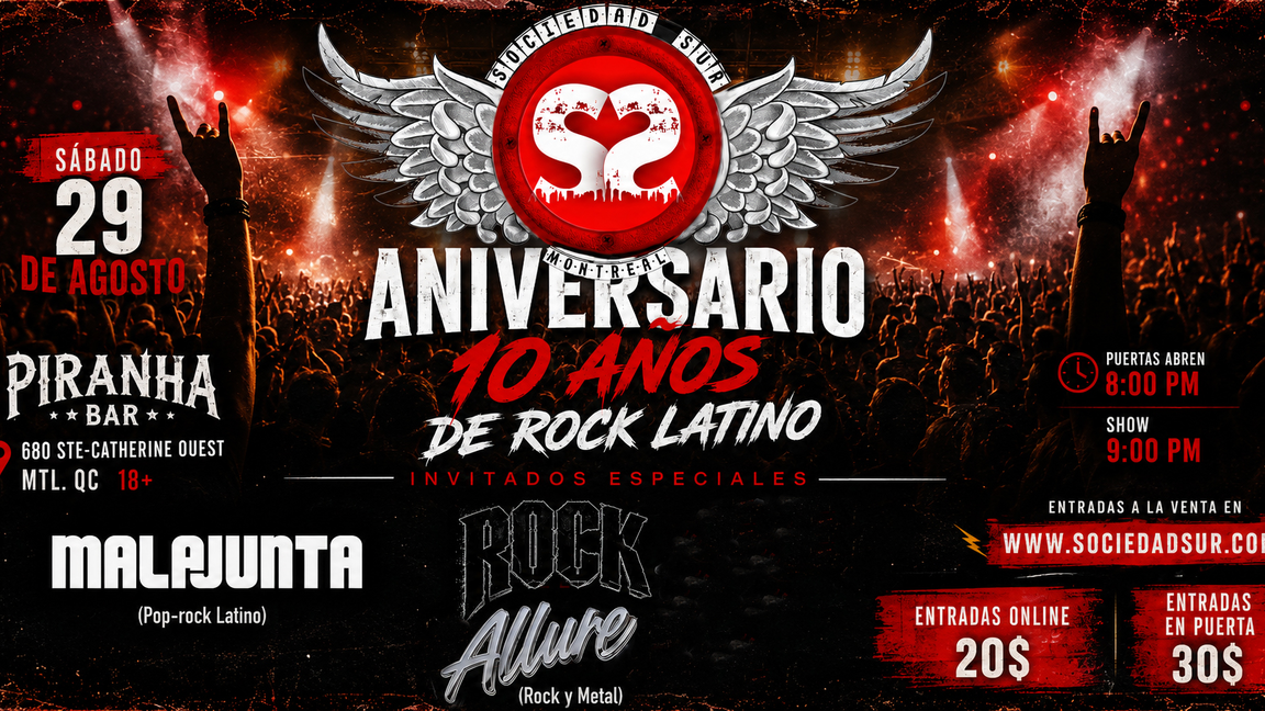 SOCIEDAD SUR – 10 AÑOS ANIVERSARIO - invitados especiales - MALAJUNTA - ROCK ALLURE