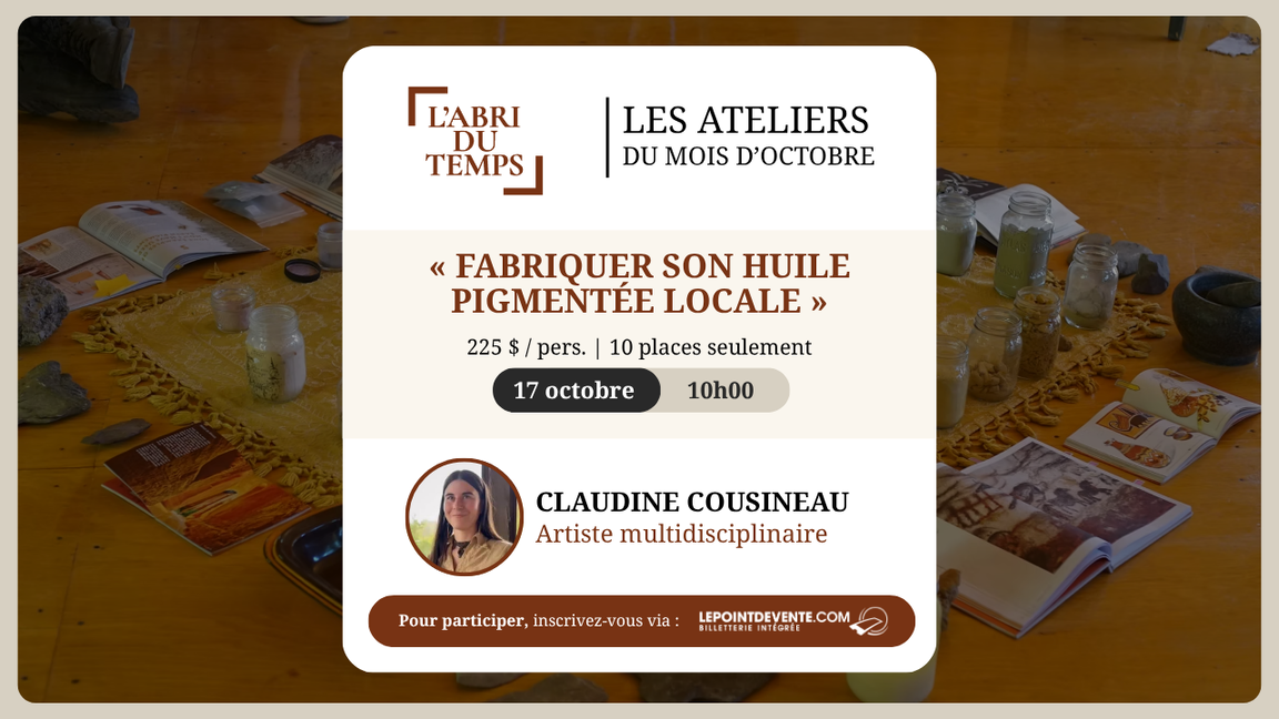 FABRIQUER SON HUILE PIGMENTÉE LOCALE