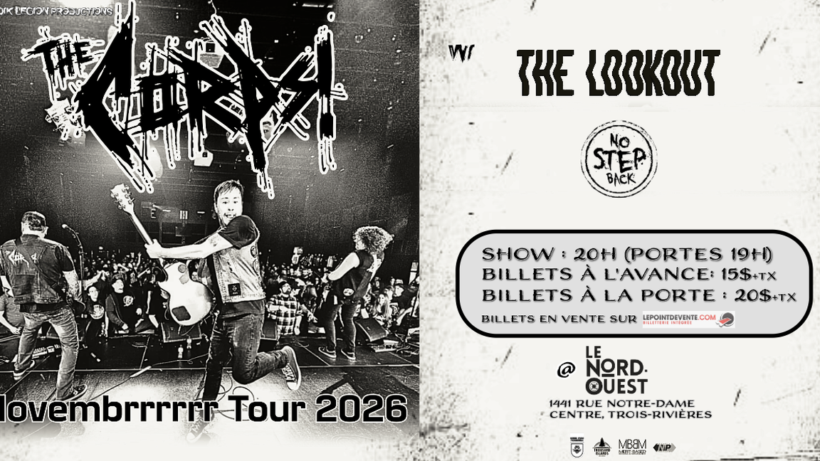The Corps Novembrrrrrr Tour ‘26 w/ The Lookout ● No Step Back (3-Rivières)