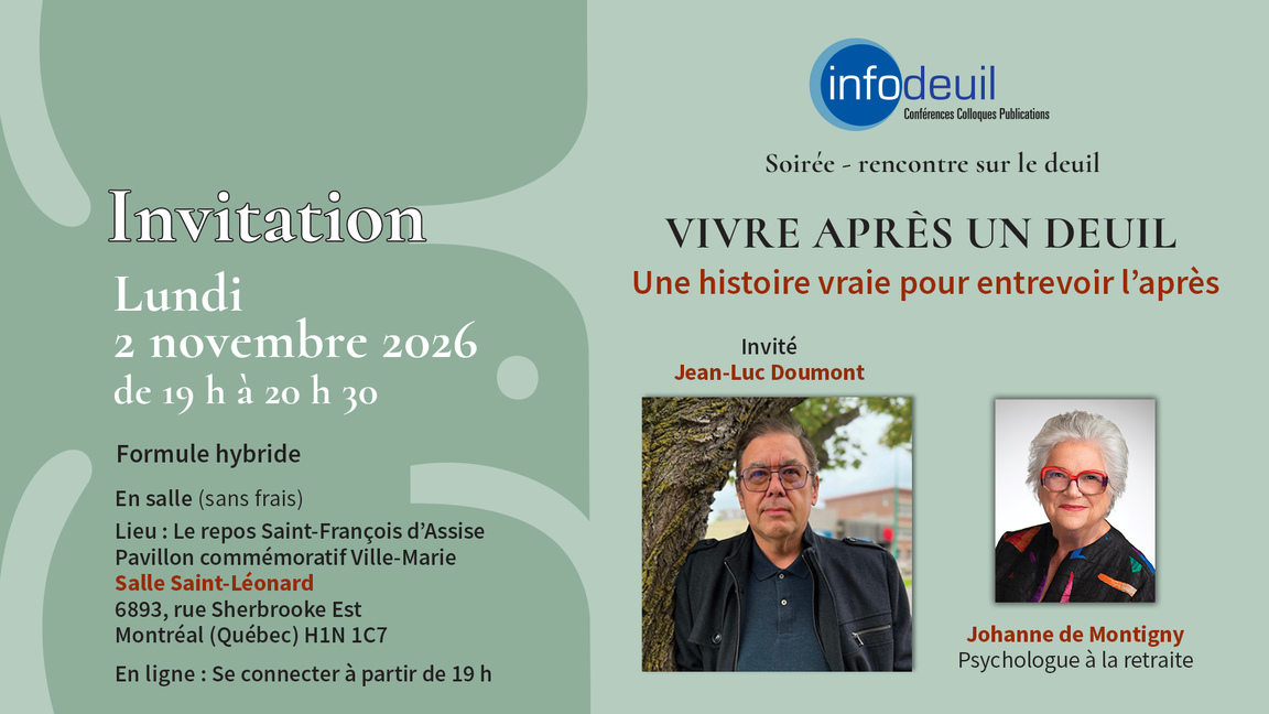 Soirée rencontre - VIVRE APRÈS UN DEUL : Une histoire vraie pour entevoir l'après