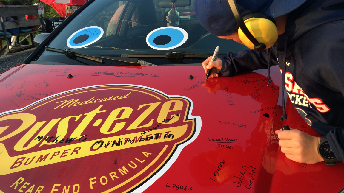 Billet du tirage pour participer à l'Enfer 200 avec la voiture de Flash McQueen