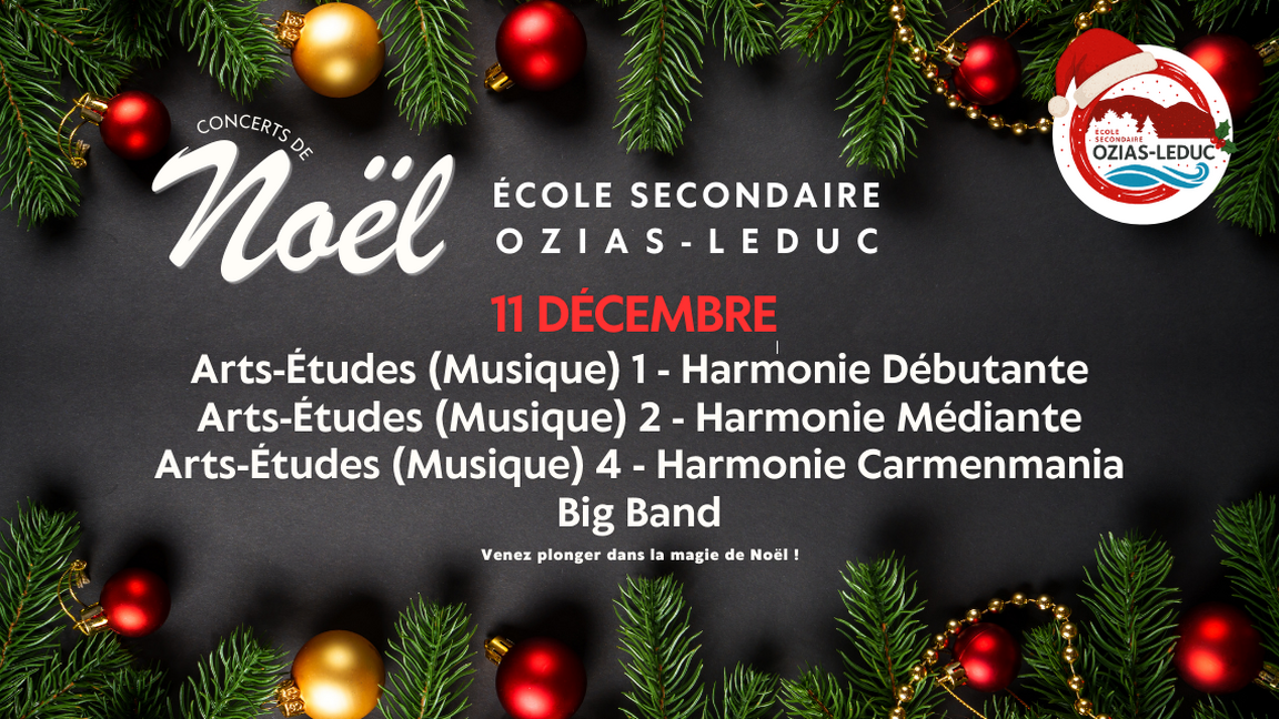 Concert du 11 décembre 2025, École secondaire Ozias-Leduc