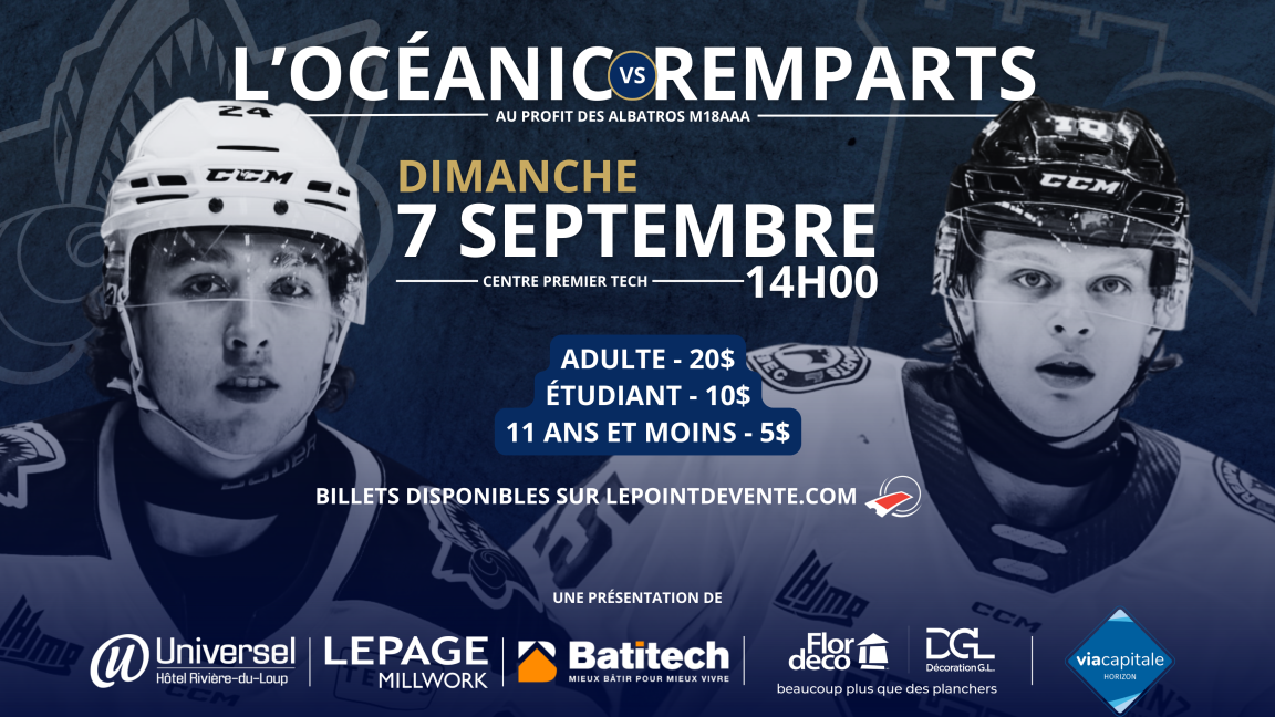L'Océanic vs Remparts - Au profit des Albatros M18 AAA