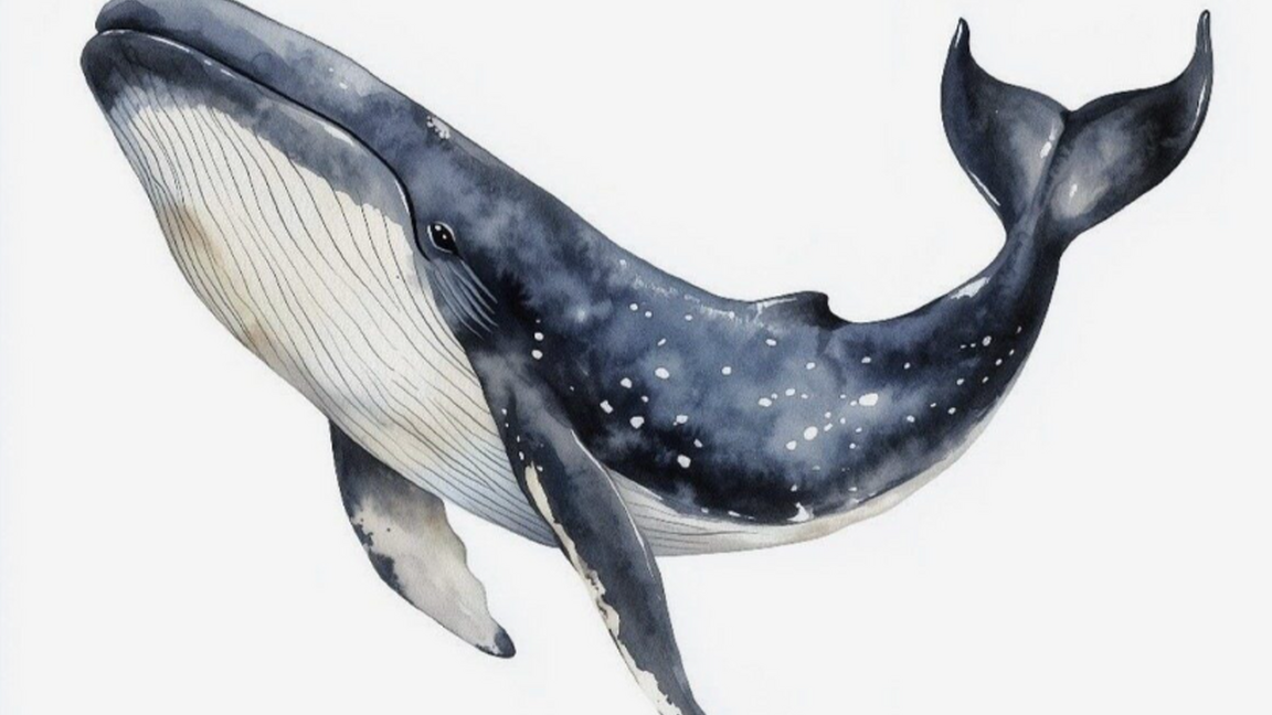 Baleines en aquarelle