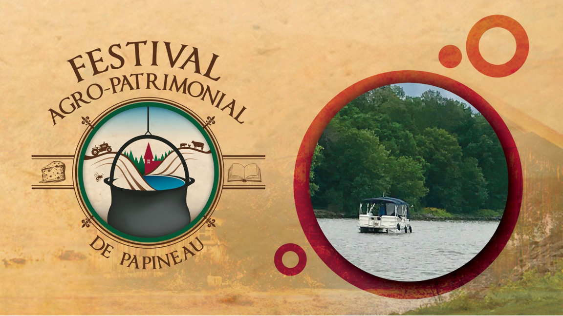 Tours guidés historiques en bateau ponton, sur la rivière des Outaouais