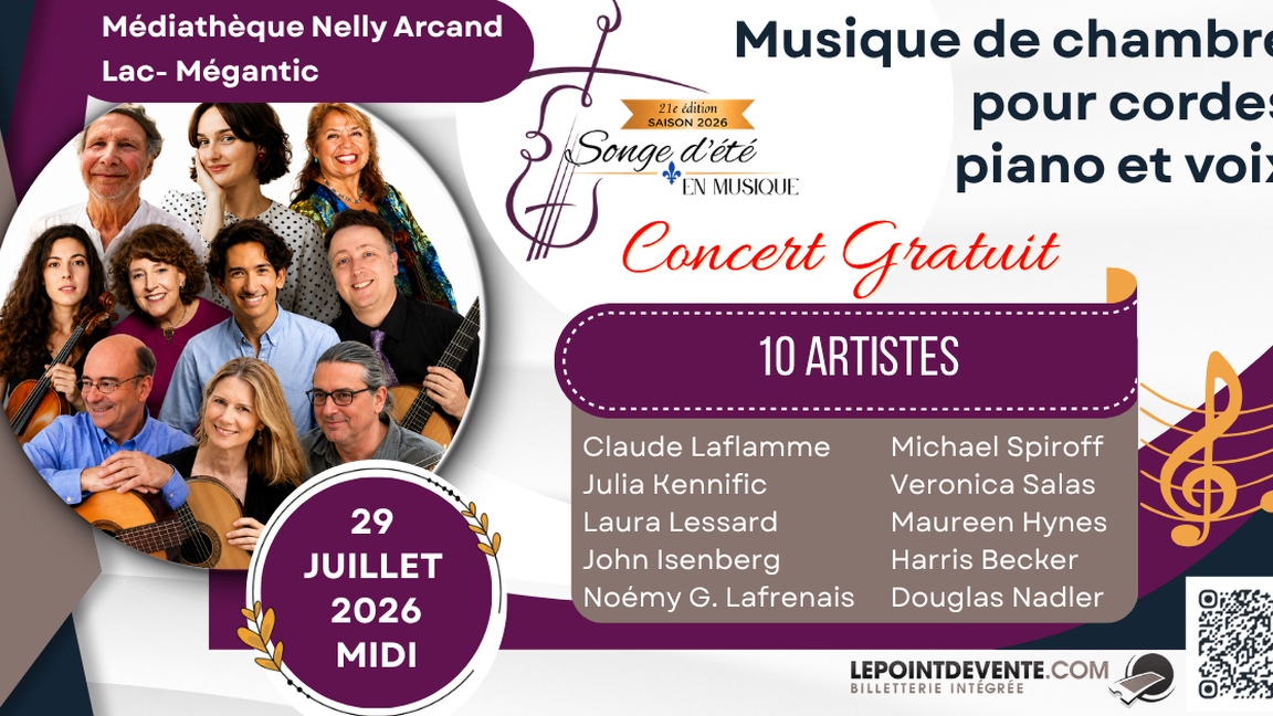 Musique de chambre pour cordes, piano et voix, CONCERT GRATUIT