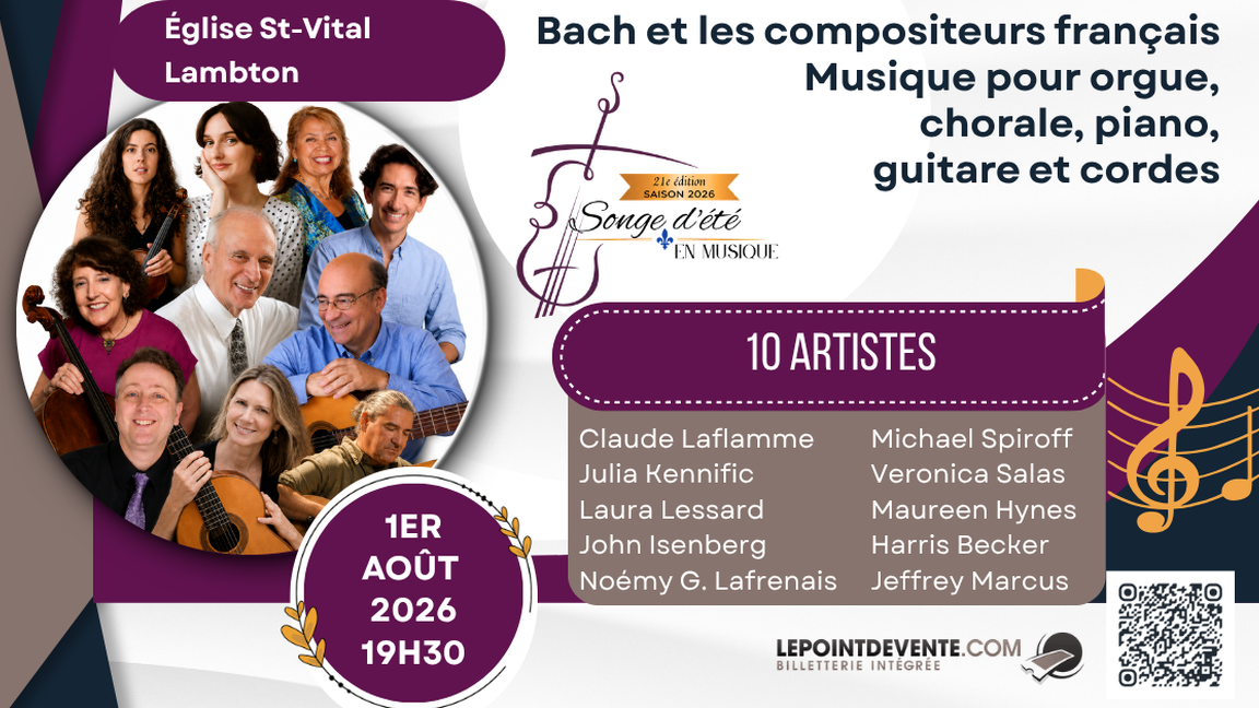 Bach et les compositeurs français, musique pour orgue, chorale, piano, guitare et cordes