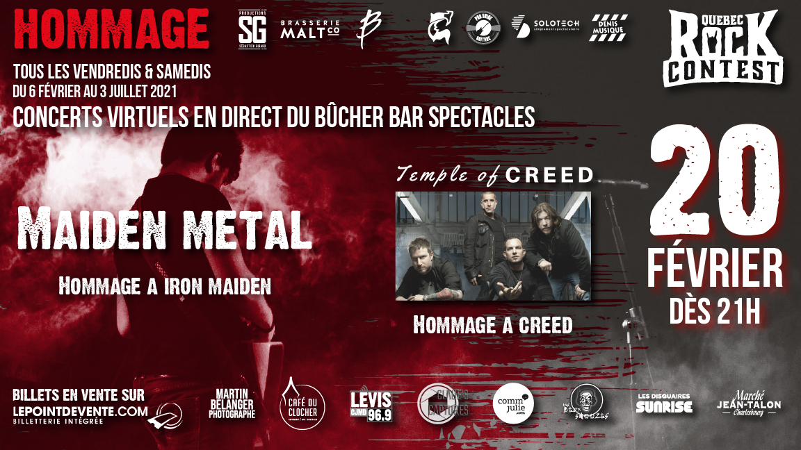 Concert virtuel : Hommage à Creed & Hommage à Iron Maiden