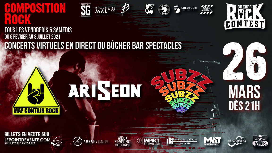 Concert virtuel : The Subzz, Ariseon & May Contain Rock