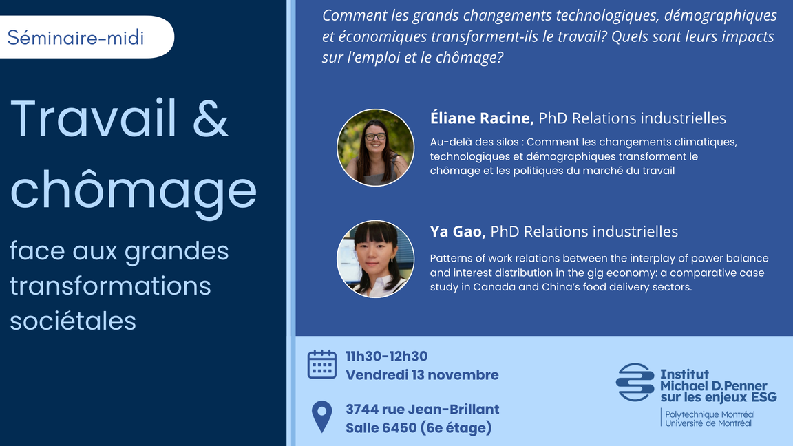 Séminaire-midi: Travail et chômage face aux grandes transformations sociétales