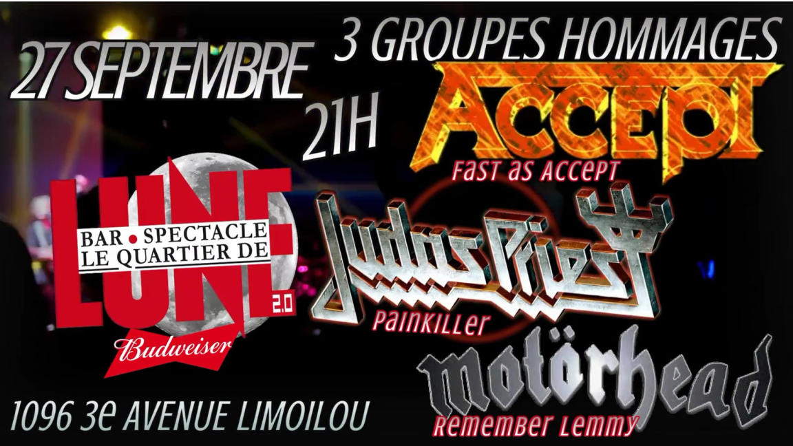 SOIRÉE TRIPLE HOMMAGE ACCEPT, MOTORHEAD & JUDAS PRIEST