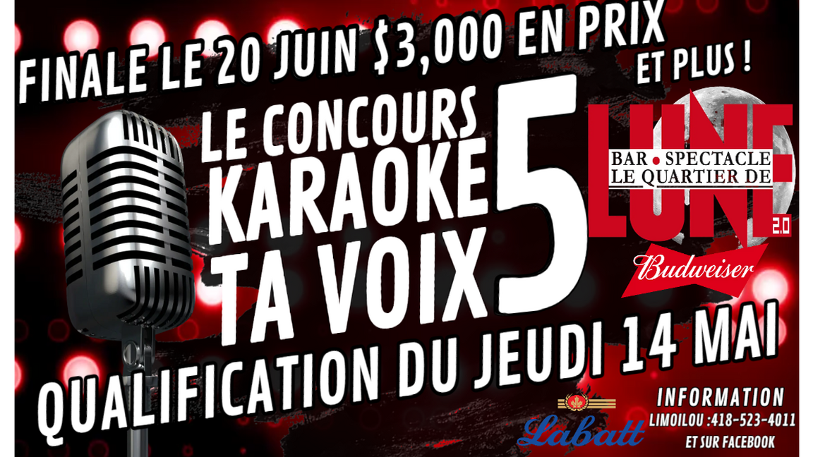 QUALIFICATION 14 MAI TA VOIX 5 AU BAR QUARTIER DE LUNE