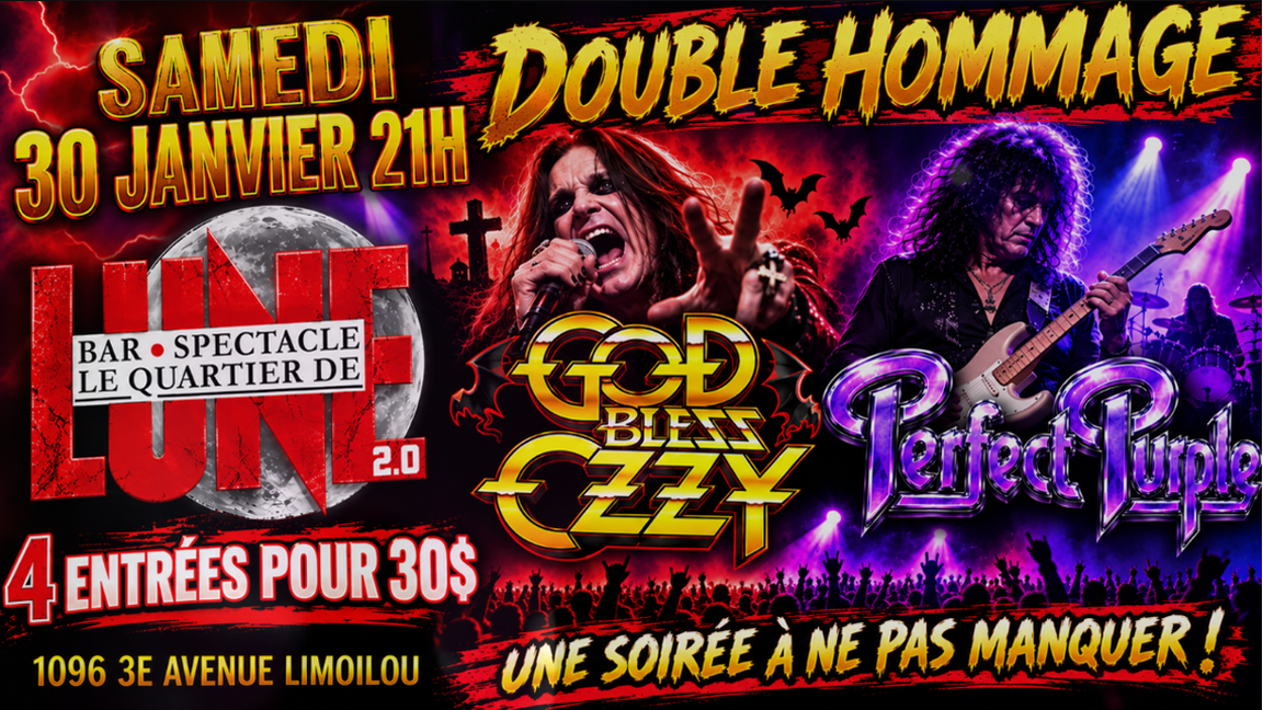 DOUBLE HOMMAGE OZZY & DEEP PURPLE AU QUARTIER DE LUNE