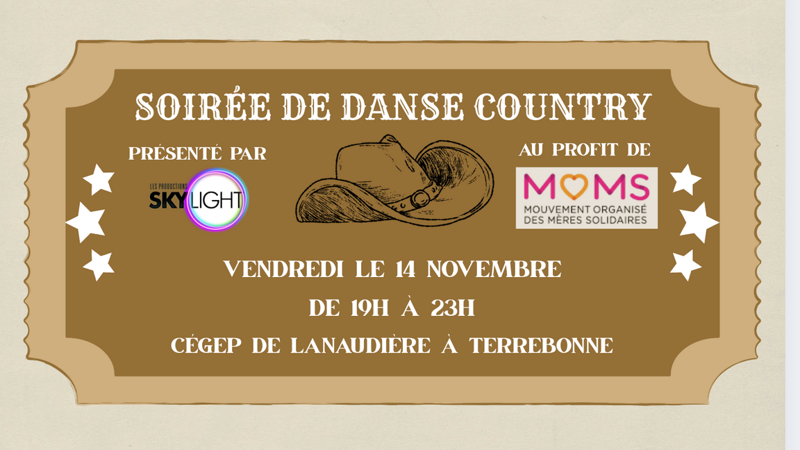 Cégep à Terrebonne - Soirée de danse en ligne Country/Pop
