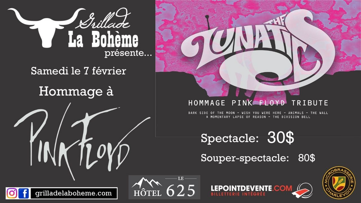 Souper-spectacle: Hommage à Pink Floyd avec The Lunatics