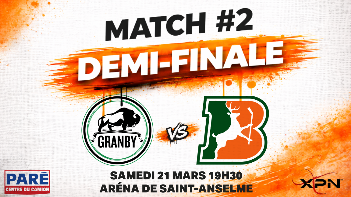 DEMI-FINALE LHSAAAQ - Granby VS BELLECHASSE - MATCH #2