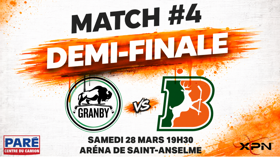 DEMI-FINALE LHSAAAQ - Granby VS BELLECHASSE - MATCH #4