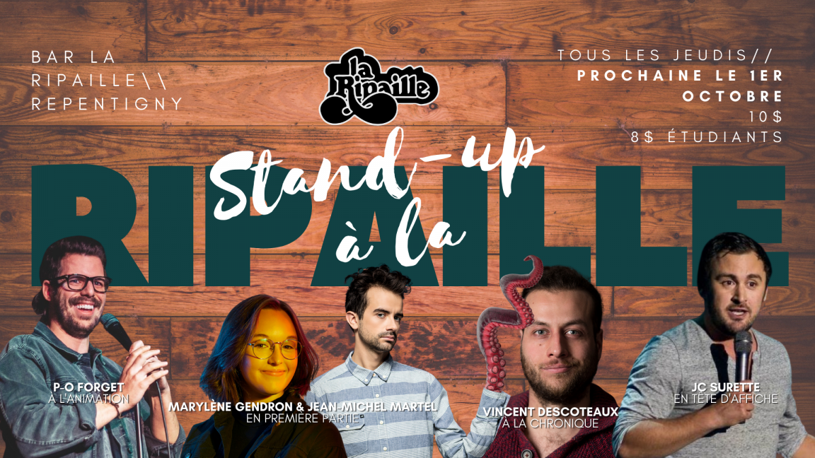 Stand-up à La Ripaille présente JC Surette!