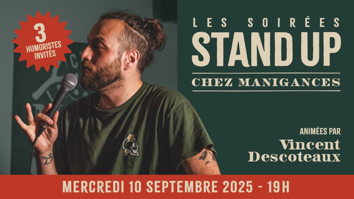 Stand-up Chez Manigances! 10 septembre! Lancement de la saison!